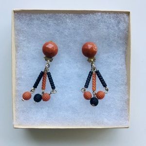 Vintage Hong Kong Beaded Clip-On Earrings